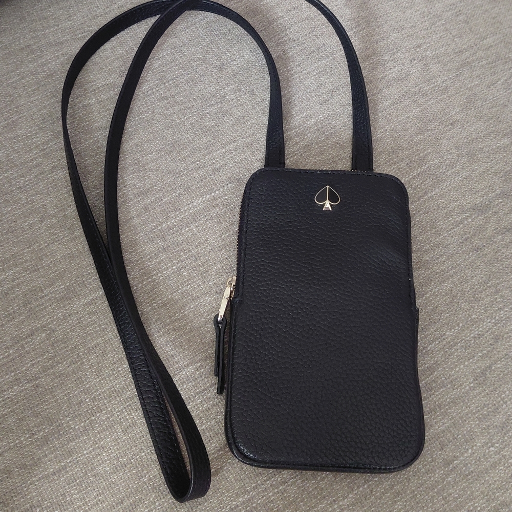 Kate Spade Black Leather Crossbody Wallet